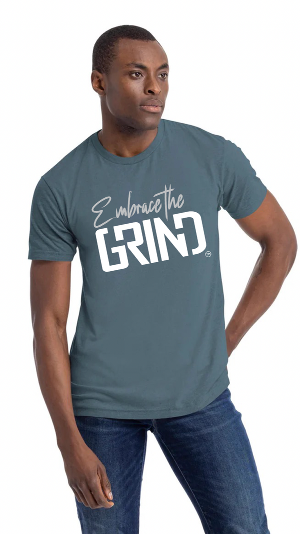 Embrace the GRIND Tee shirt Stone wash denim