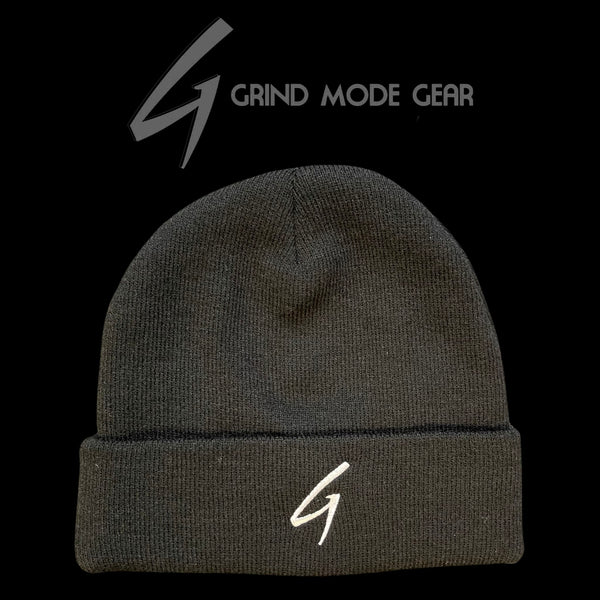Grind Mode Gear Knit-Cuff Beanie  (Black/white)