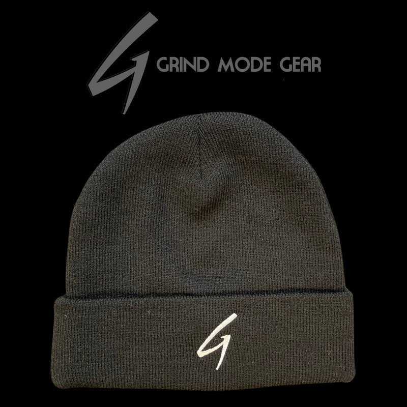 Grind Mode Gear Knit-Cuff Beanie  (Black/white)