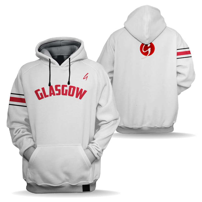 Glasgow Trained Pull Over Hoodie (White)
